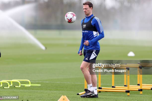 Jonny Evans of Leicester City during the Leicester City training session at Leicester City Training Ground, Seagrave on April 06, 2023 in Leicester,...