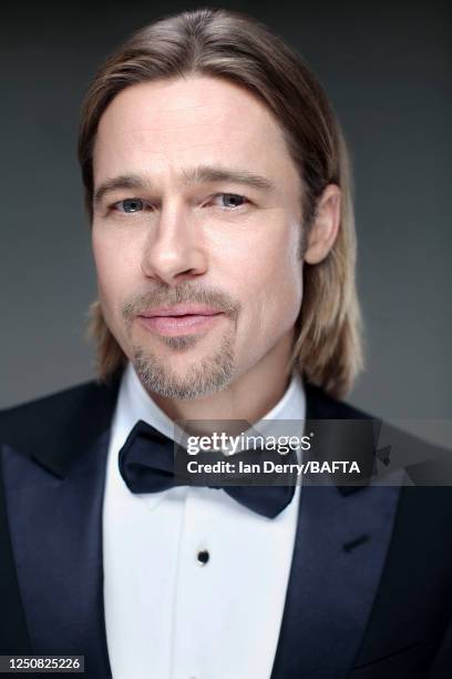 Actor Brad Pitt is photographed for BAFTA on February 12, 2012 in London, England.