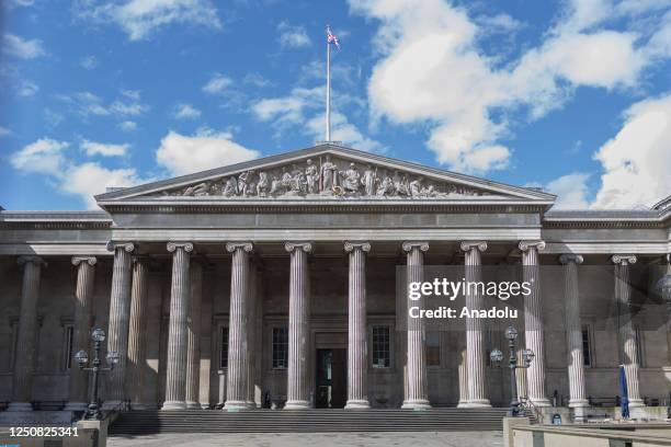 View of the closed British Museum as British Museum staff go on strike to demand better working conditions in London, United Kingdom on April 06,...