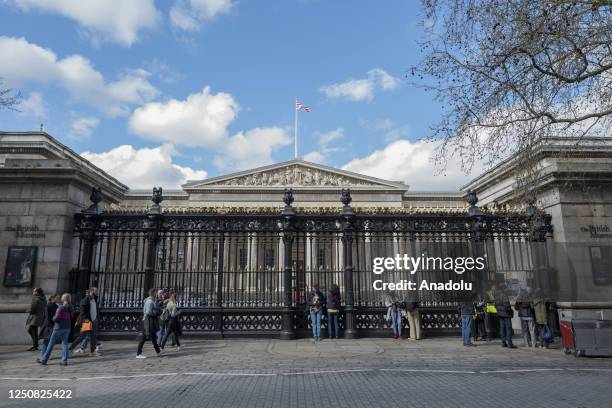 Tourists are seen in front of the closed British Museum as British Museum staff go on strike to demand better working conditions in London, United...