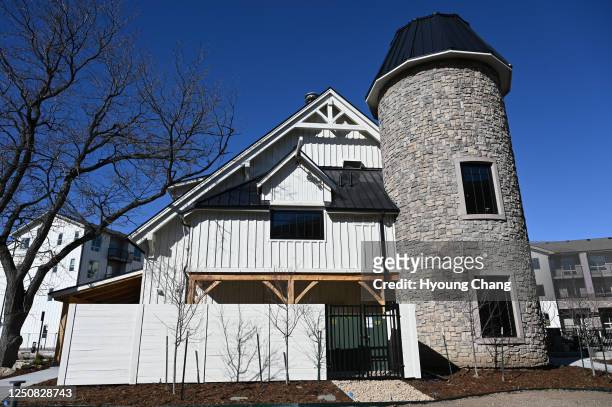 Square-foot barn became a clubhouse of Novel White Fence Farm apartment complex in Lakewood, Colorado on Thursday, April 6, 2023.