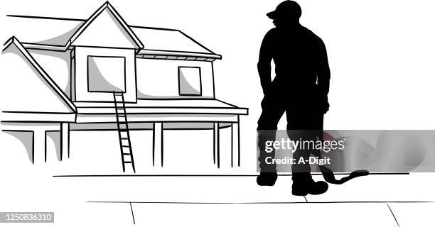 construction safety code silhouette - window installation stock illustrations