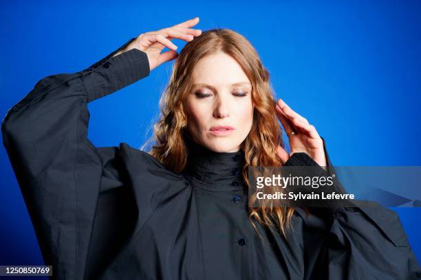 Actress Fleur Geffrier poses for a portrait shoot on March 19, 2023 in Lille, France.
