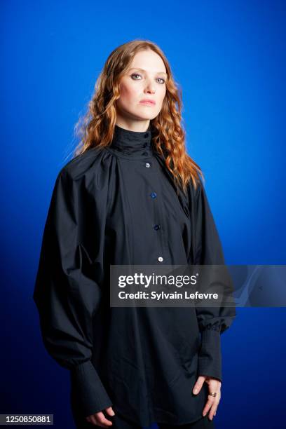 Actress Fleur Geffrier poses for a portrait shoot on March 19, 2023 in Lille, France.