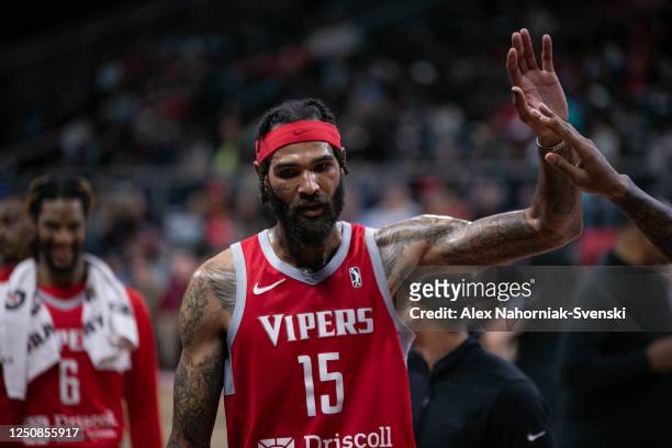 Willie Cauley-Stein of the Rio Grande Valley Vipers walks off the court during Game 2 of the 2022-2023 G League Finals against the Delaware Blue...