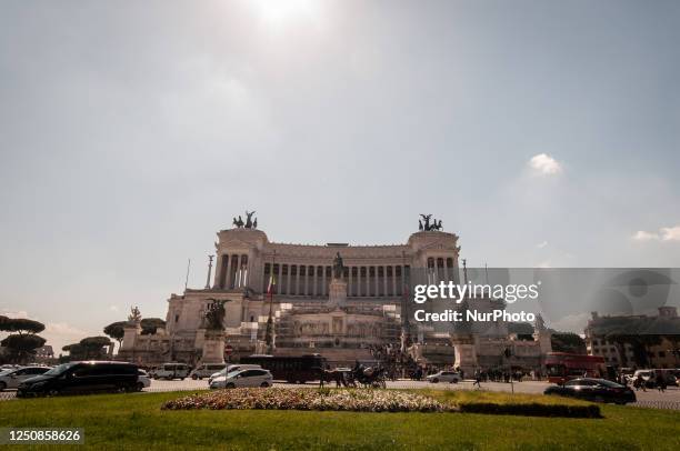 General view of the Altare della Patria , in Rome, Italy, on April 7, 2023.