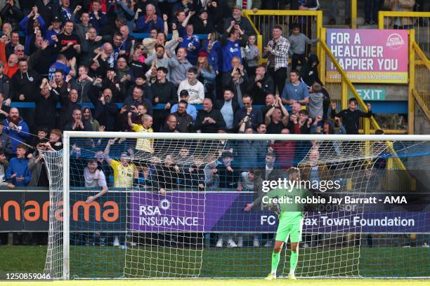 Dejected Ben Foster of Wrexham after conceding the third goal during the Vanarama National League fixture between FC Halifax Town and Wrexham AFC at...