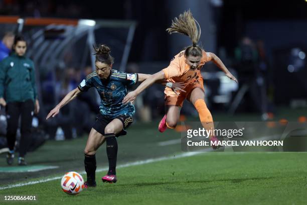Germany Felicitas Rauch fights for the ball with Netherlands' Victoria Pelova during the women's international friendly football match between the...