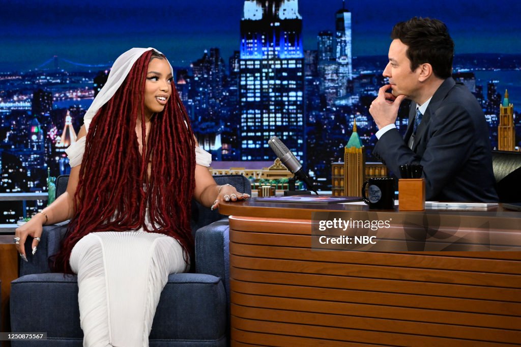 Singer-songwriter Chlöe Bailey during an interview with host Jimmy ...