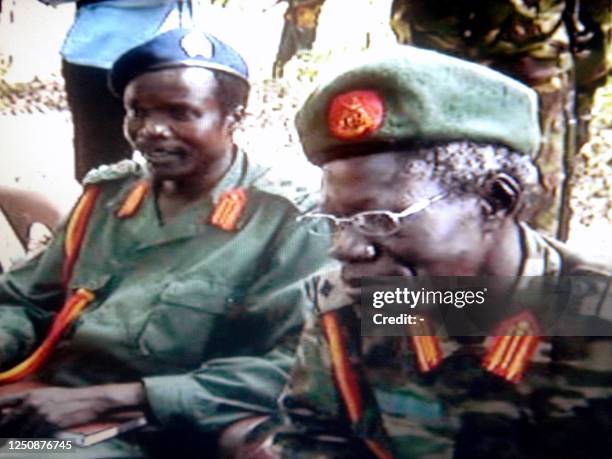 This picture made available 24 May 2006 by the Monitor media group in Kampala, Uganda, shows one of the world most wanted rebel chief, Joseph Kony of...