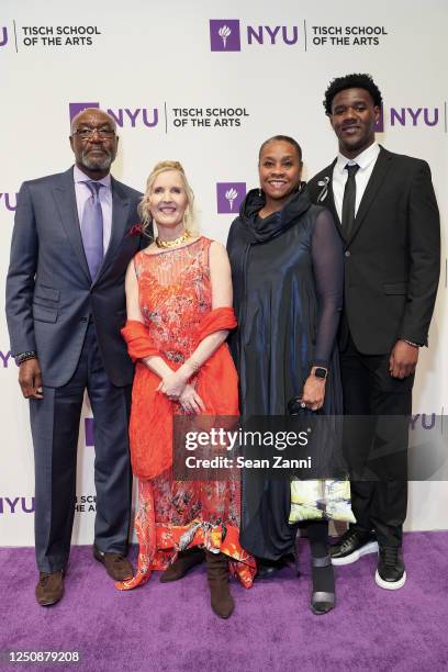 Delroy Lindo, Allyson Green, Neshormeh Lindo and Damiri Lindo attend Tisch Gala 2023 at The Ziegfeld Ballroom on April 3, 2023 in New York City.