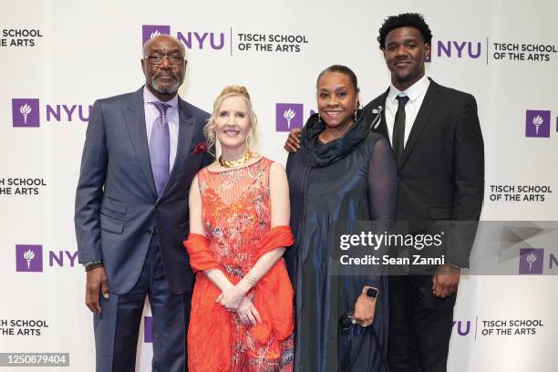 Delroy Lindo, Allyson Green, Neshormeh Lindo and Damiri Lindo attend Tisch Gala 2023 at The Ziegfeld Ballroom on April 3, 2023 in New York City.