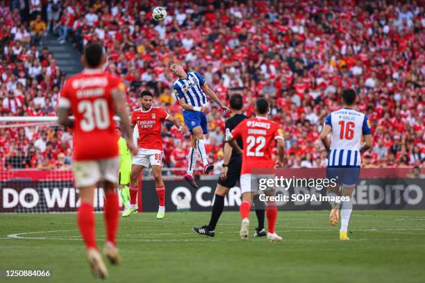 Goncalo Ramos of SL Benfica and Pepe of FC Porto action during the Liga Portugal Bwin match between SL Benfica and FC Porto at Estadio da Luz in...