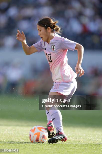 Mana Iwabuchi of Japan Women during the International Friendly Women match between Portugal Women v Japan Women at the Estadio D Afonso Henriques on...