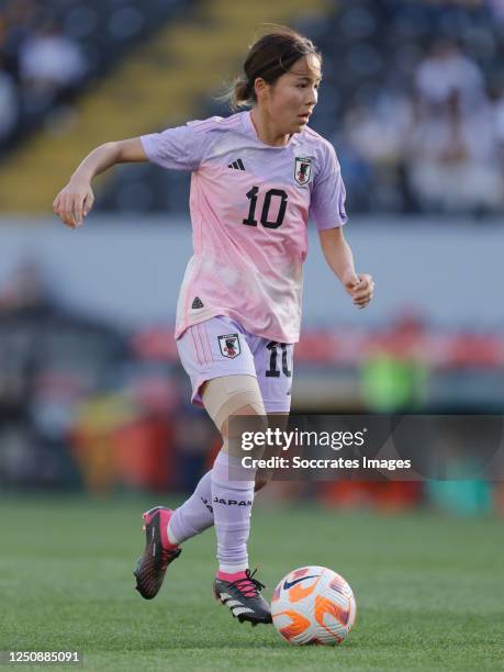 Mana Iwabuchi of Japan Women during the International Friendly Women match between Portugal Women v Japan Women at the Estadio D Afonso Henriques on...