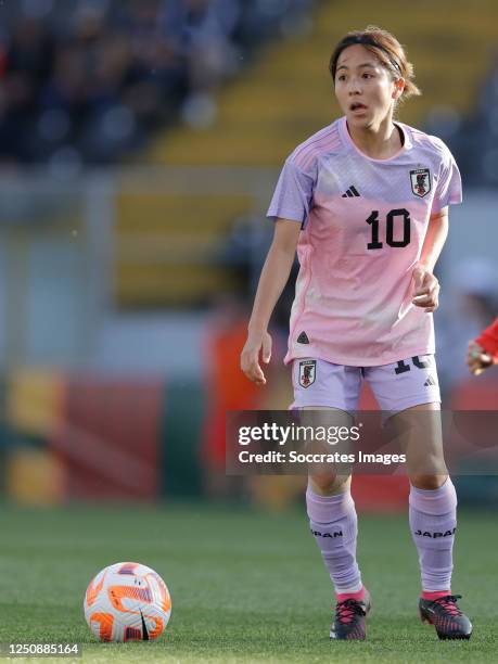 Mana Iwabuchi of Japan Women during the International Friendly Women match between Portugal Women v Japan Women at the Estadio D Afonso Henriques on...