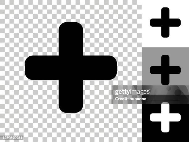 plus zeichen-symbol auf checkerboard transparenten hintergrund - plus zeichen stock-grafiken, -clipart, -cartoons und -symbole