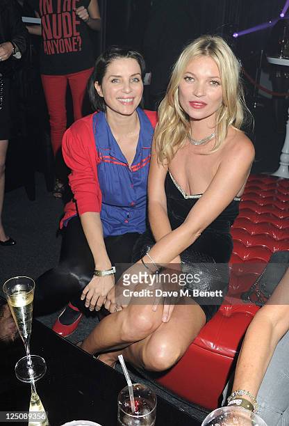 Sadie Frost and Kate Moss attend the Rimmel & Kate Moss Party to celebrate their 10 year partnership at Battersea Power station on September 15, 2011...