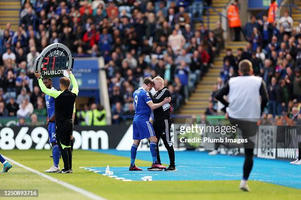 Jamie Vardy of Leicester City and Adam Sadler Leicester City first ...