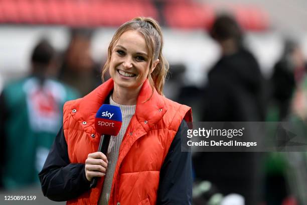 Nele Schenker Looks on prior to the Bundesliga match between Sport-Club Freiburg and FC Bayern München at Europa-Park Stadion on April 8, 2023 in...
