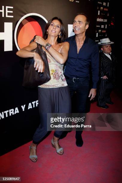 Pastora Vega and Francis Vinolo attends "The Hole" premiere photocall at Haagen Dasz theatre on September 15, 2011 in Madrid, Spain.