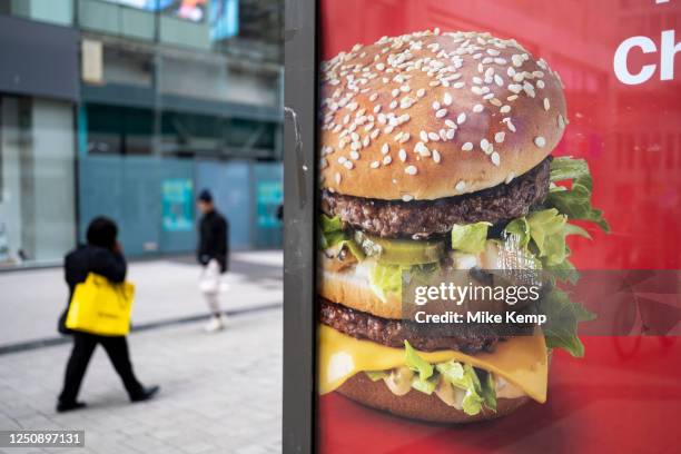 McDonalds Big Mac beef burger advertising poster on 22nd March 2023 in Birmingham, United Kingdom.