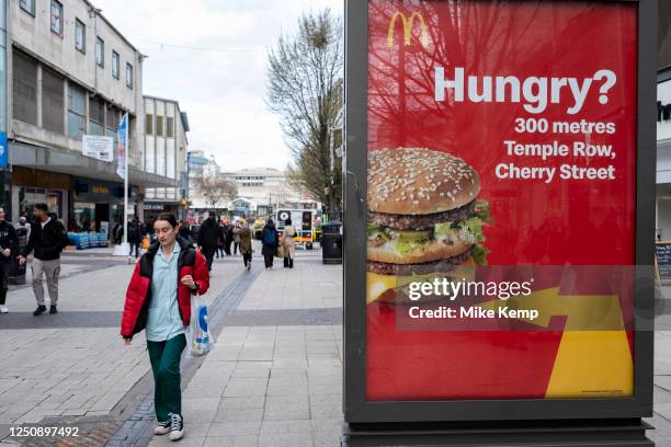 McDonalds Big Mac beef burger advertising poster on 22nd March 2023 in Birmingham, United Kingdom.