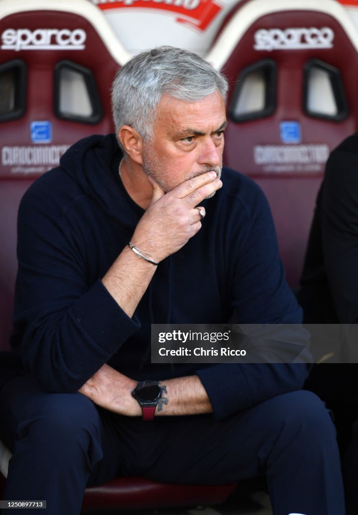 As Roma Coach José Mourinho, Head Coach of AS Roma looks on during the Serie A ...
