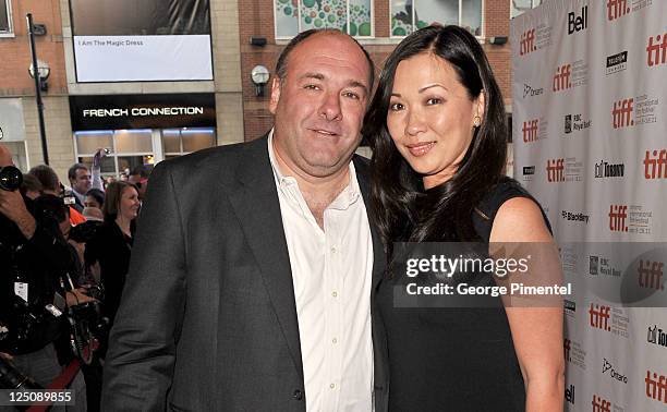 Actor James Gandolfini and Deborah Lin arrive at "Violet & Daisy" Premiere at The Elgin during the 2011 Toronto International Film Festival on...