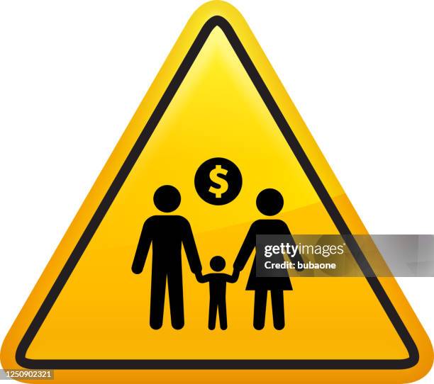 family with a child money issues icon - working mom stock illustrations