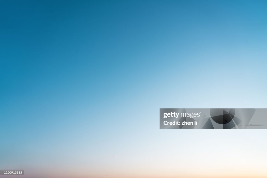 The gradient of the sky at sunset