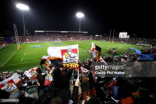 General view during the round 2 Super Rugby Aotearoa match between the Chiefs and the Blues at FMG Stadium Waikato on June 20, 2020 in Hamilton, New...