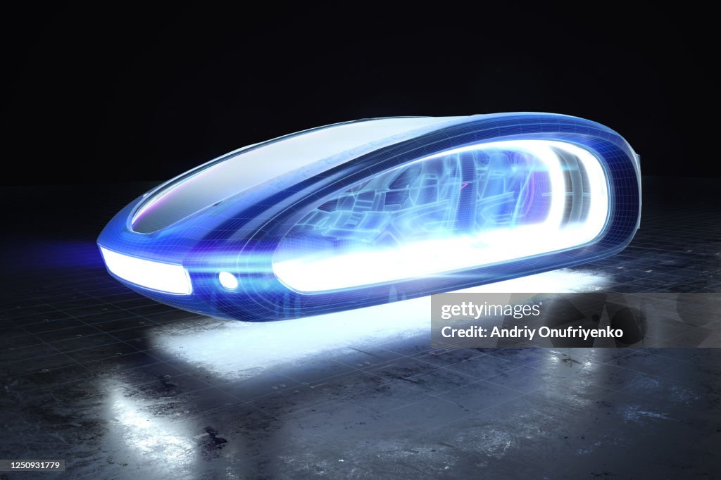 Futuristic flying car