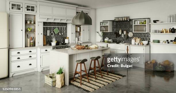interni cucina domestica - cucina domestica foto e immagini stock