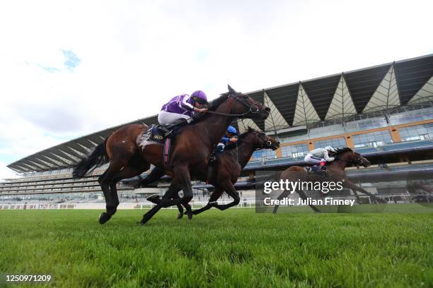 Palace Pier ridden by Frankie Dettori wins the St James's Palace Stakes during Day Five of Royal Ascot 2020 at Ascot Racecourse on June 20, 2020 in...