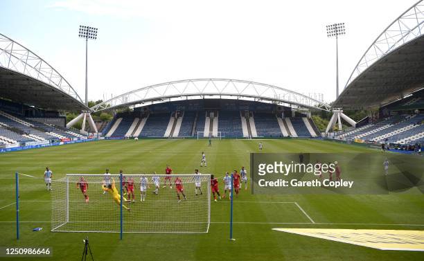 Alex Pritchard of Huddersfield shoots at goal during the Sky Bet Championship match between Huddersfield Town and Wigan Athletic at John Smith's...