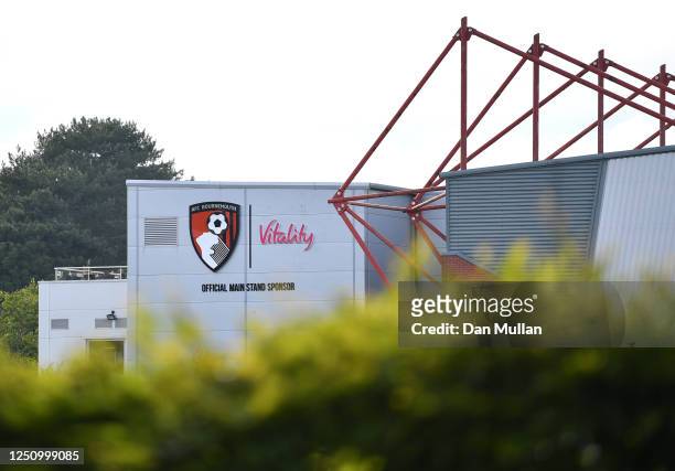 General view outside the stadium prior to the Premier League match between AFC Bournemouth and Crystal Palace at Vitality Stadium on June 20, 2020 in...