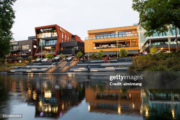 gente disfrutando de su momento junto al río avon en el centro de christchurch - christchurch fotografías e imágenes de stock