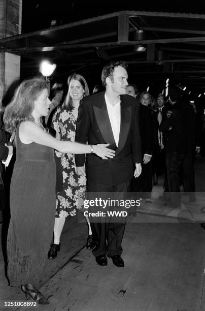 Grace Lovelace and Quentin Tarantino attend Pulp Fiction New York Film Festival Screening at Lincoln Center in New York City on September 23, 1994.