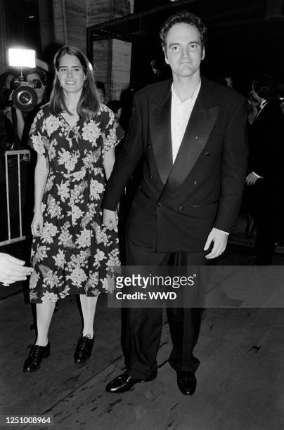 Grace Lovelace and Quentin Tarantino attend Pulp Fiction New York Film Festival Screening at Lincoln Center in New York City on September 23, 1994.