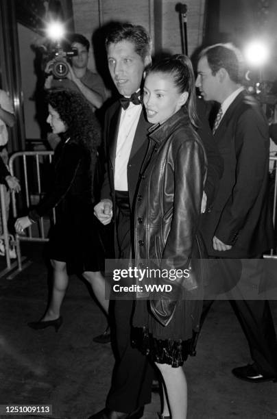 Carmine Zuzzura and Jane March attend Pulp Fiction New York Film Festival Screening at Lincoln Center in New York City on September 23, 1994.