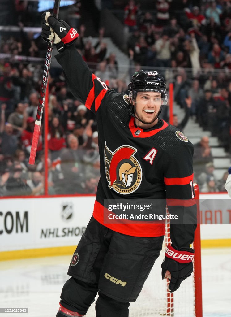Batherson Drake Batherson of the Ottawa Senators celebrates his first period ...