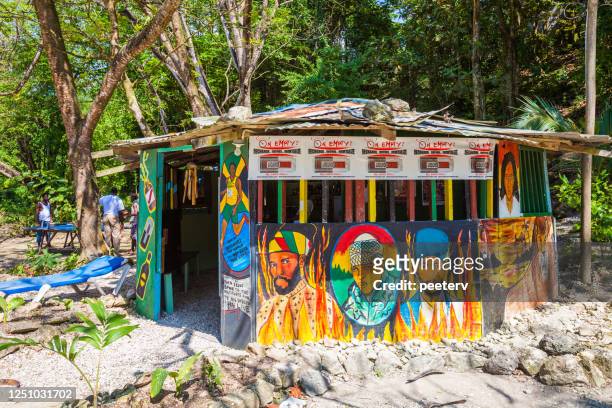 rasta beach bar - jamaica - rastafarian stock pictures, royalty-free photos & images