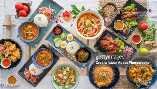 malaysian food background. - auckland food bildbanksfoton och bilder