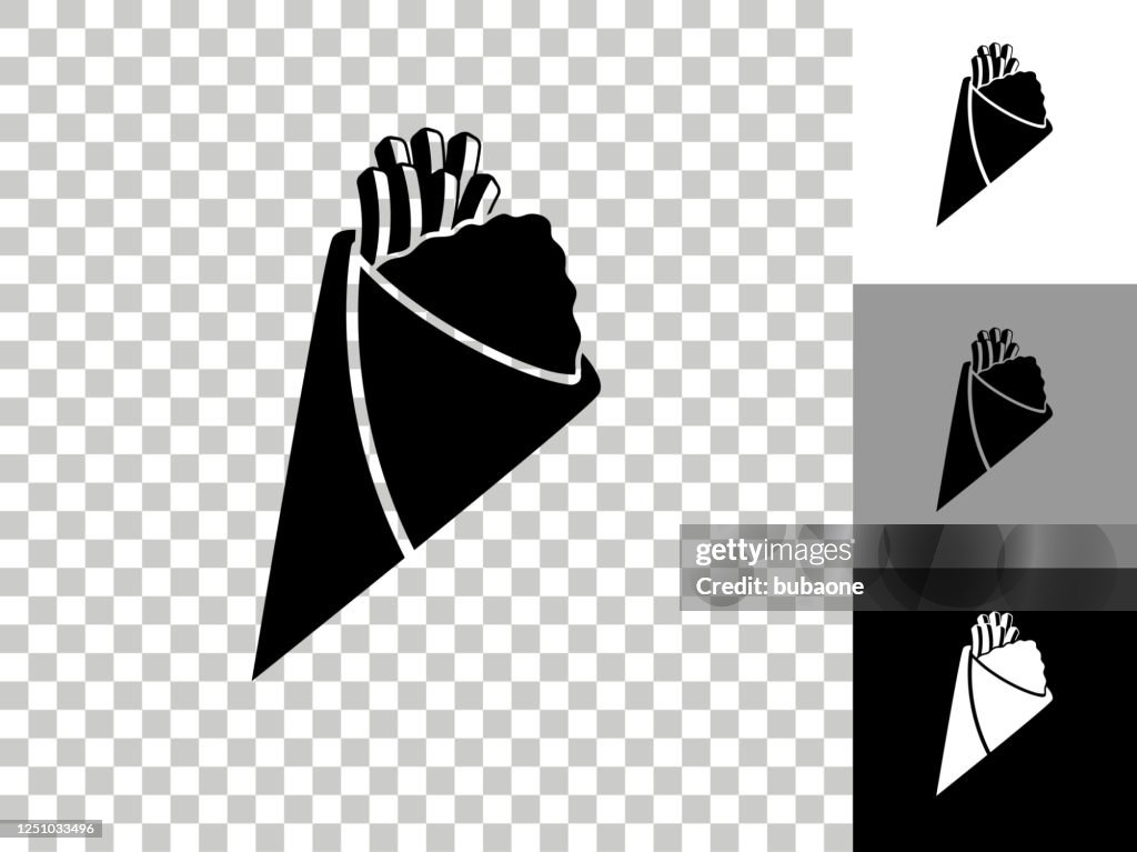 Temaki Sushi Icon on Checkerboard Transparent Background