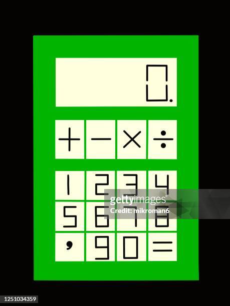 drawn calculator with shadow - broken calculator stock pictures, royalty-free photos & images