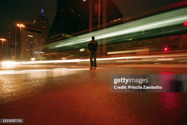 paulista avenue at night. são paulo, sp, brazil - são paulo city stock-fotos und bilder