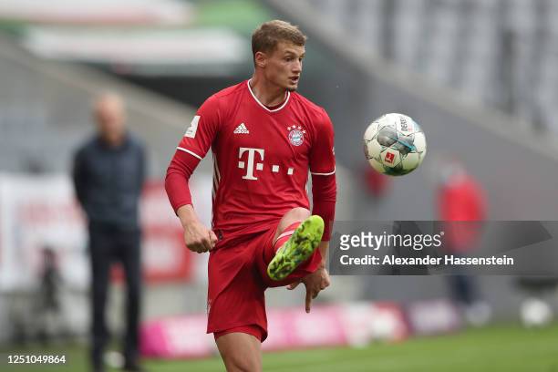 Michael Cuisance of FC Bayern Muenchen runs with the ball during the Bundesliga match between FC Bayern Muenchen and Sport-Club Freiburg at Allianz...