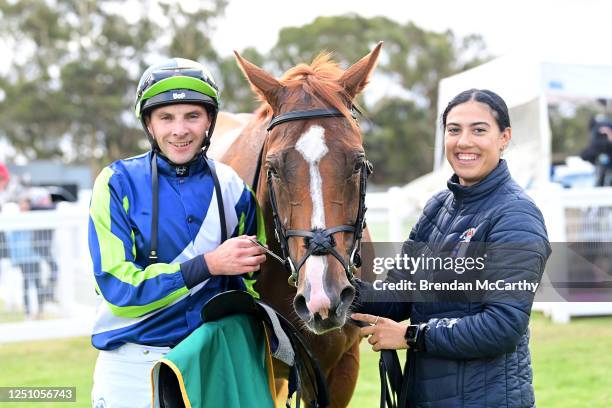 Festivus after winning the Grampians Racing BM64 Handicap at Stawell Racecourse on April 09, 2023 in Stawell, Australia.