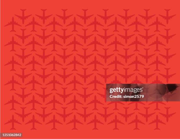 commercial airplane seamless pattern background - airline industry stock illustrations